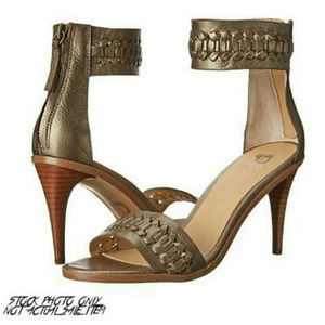 Joe's Jeans pax 7.5 Taupe Bronze Ankle Strap heels